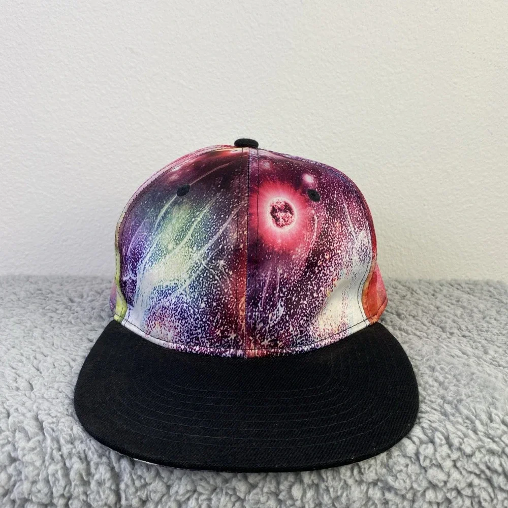 SnapBack Hip Hop Hat Unisex OS Multicolor Black Flat Bill Cosmos Street Wear